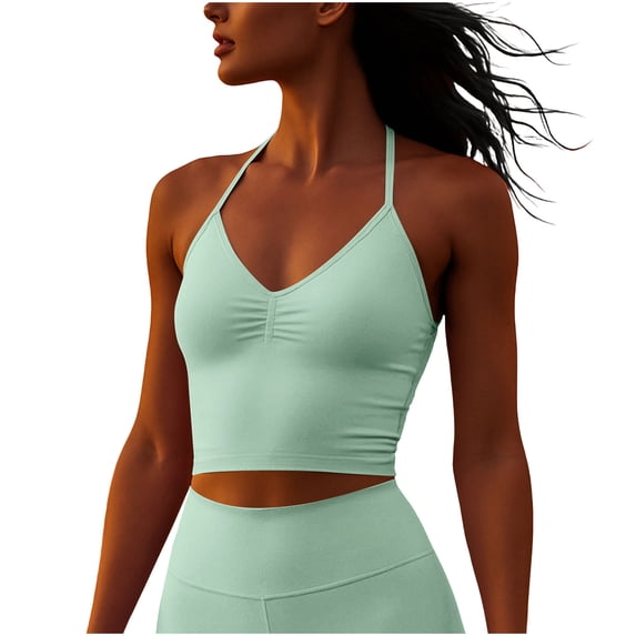 Timegard Workout Tops for Women V Neck Tank Tops Slim Stretch Yoga Gym Running Sleeveless Tee Shirts Camis