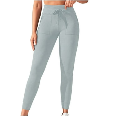 Timegard Yoga Leggings for Women High Waist Drawstring Stretch Skinny Workout Gym Pants with Pockets