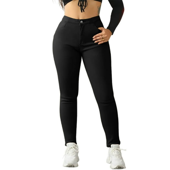 Timegard Work Pants for Women Fleece Warm Leggings High Waist Business Casual Trousers Fall Winter