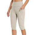 thumbnail image 1 of Timegard Yoga Pants for Women Capri High Waist Stretch Skinny Cropped Workout Gym Pants with Pockets, 1 of 9