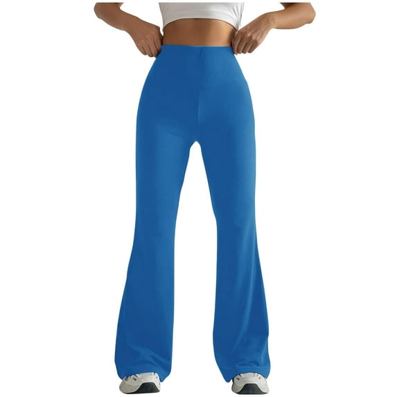 Timegard Yoga Pants for Women High Waist Butt Lifting Bootcut Leggings Solid Color Skinny Gym Pants