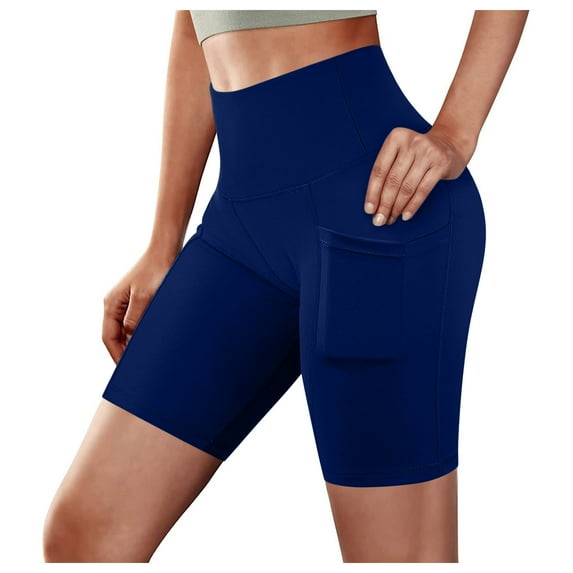 Timegard Yoga Shorts for Women Cropped Workout Leggings High Waist Stretch Athletic Gym Bike Shorts