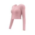 thumbnail image 1 of Timegard Yoga Tops for Women Round Neck Long Sleeve Cropped Slim Stretch Athletic Workout Gym Tops, 1 of 5