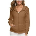 thumbnail image 1 of Timegard Zip up Hoodies for Women Fleece Warm Solid Color Long Sleeve Jackets with Pockets Fall Winter, 1 of 5