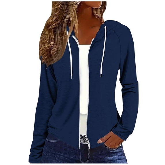 Timegard Zip up Hoodies for Women Long Sleeve Full Zipper Sweatshirts Casual Comfy Fitting Tunic Jackets