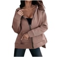 thumbnail image 1 of Timegard Zip up Hoodies for Women Long Sleeve Side Split Sweatshirts Pullover Fall Jacket with Pockets, 1 of 7