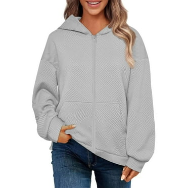 Timegard Zip up Hoodies for Women Long Sleeve Sweatshirts Fall Winter Casual Comfy Jackets with Pockets