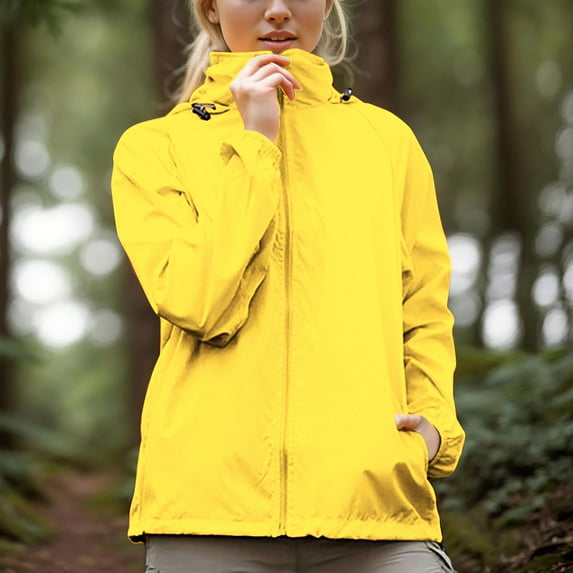 Timegard Womens Rain Jackets Xs-3xl Zip up Outdoor Waterproof Windbreaker Jackets Lightweight Rain Coat Hooded with Pockets