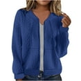 thumbnail image 1 of Timegard Zip up Jackets for Women Long Sleeve V Neck Cardigan Fall Casual Solid Color Comfy Jacket, 1 of 6