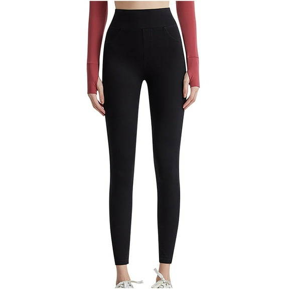 Mlzmgr Leggings for Women Yoga Pants High Waist Stretch Solid Color Workout Running Pants Fall Tights