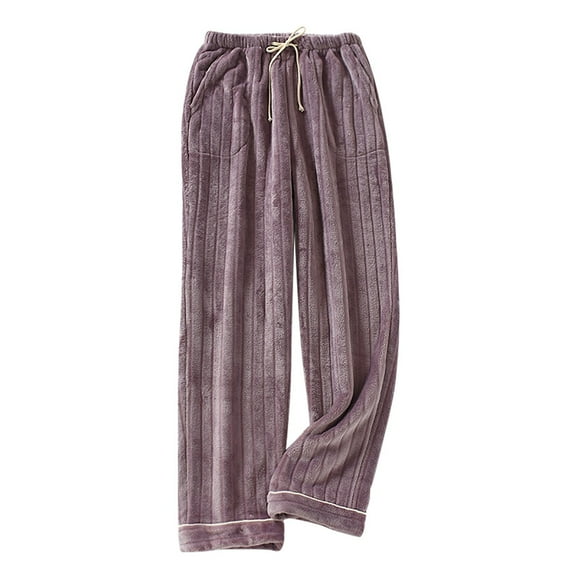 Timegrad Pants for Women Straight Leg Elastic Waist Winter Warm Comfy Sleepwear Casual Pjs Trousers