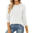 thumbnail image 1 of Timegrad Sweaters for Women Crewneck Long Sleeve Pullover Fall Casual Slim Fitting Comfy Tops Blouse, 1 of 3