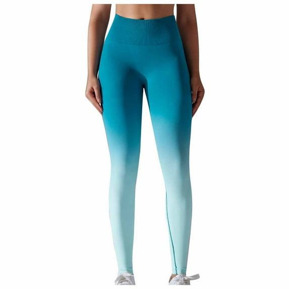 Timegrad Workout Pants for Women Stretch Slim Yoga Leggings Gradient Color Butt Lifting Gym Pants Fall