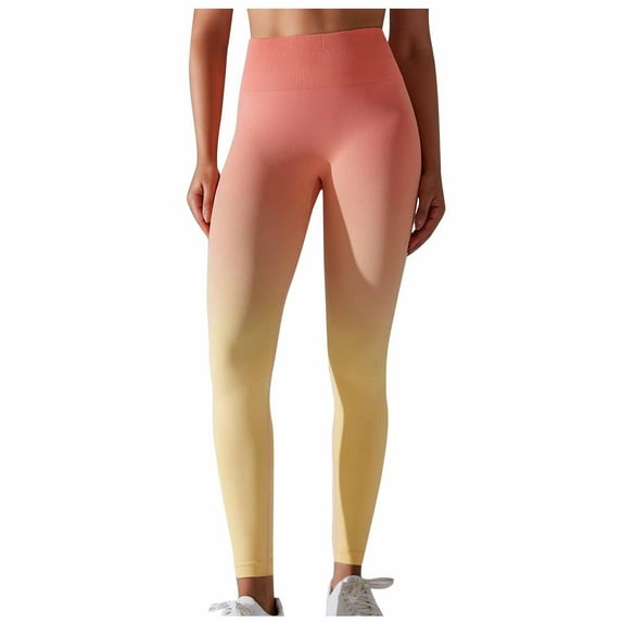 Timegrad Workout Pants for Women Stretch Slim Yoga Leggings Gradient Color Butt Lifting Gym Pants Fall