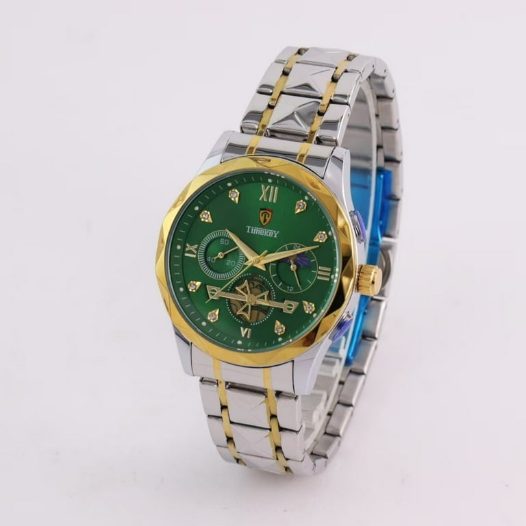 TimekeY Watches for Men, Mens Watches Quartz Gold Stainless Steel 