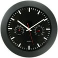 thumbnail image 1 of Timekeeper Round Wallclock with Black Frame and Temperature/Barometric Gauges, 12-Inch, 1 of 2