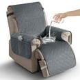 thumbnail image 1 of Timeles 100% Waterproof Recliner Covers, Velvet Recliner Chair Covers with Pockets, 1 Seat Recliner Sofa Covers for Kids & Pets (1 Seater 23", Dark Gray), 1 of 7
