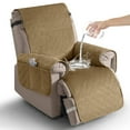 thumbnail image 1 of Timeles 100% Waterproof Recliner Covers, Velvet Recliner Chair Covers with Pockets, 1 Seat Recliner Sofa Covers for Kids & Pets (1 Seater 23", Khaki), 1 of 7