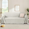thumbnail image 1 of Timeles Couch Covers Washable Oversized Sofa Slipcovers with Tassels Sectional Couch Cover Soft Sofa Blanket Durable Furniture Protector for Kids Pets (71" x 150", Cream), 1 of 7