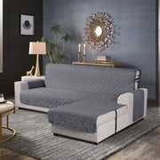 Timeles Waterproof Sectional Sofa Covers 1 Piece L Shaped Couch Slipcover Reversible Chaise Lounge Cover for Sectional Sofa Furniture Protector Cover for Kids P