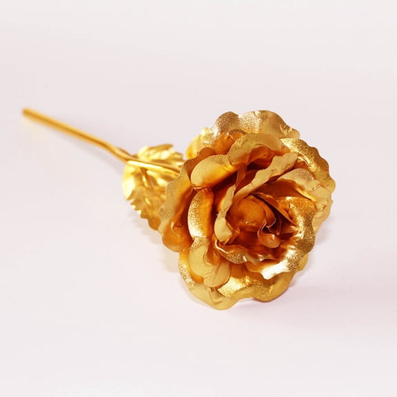 Timeless 24K Gold Plated Artificial Rose, Gold Foil Flower Present For Valentine's Day, Mother's Day, Anniversary, Birthday, Wedding, Romantic Decorative Roses For Wife Mom