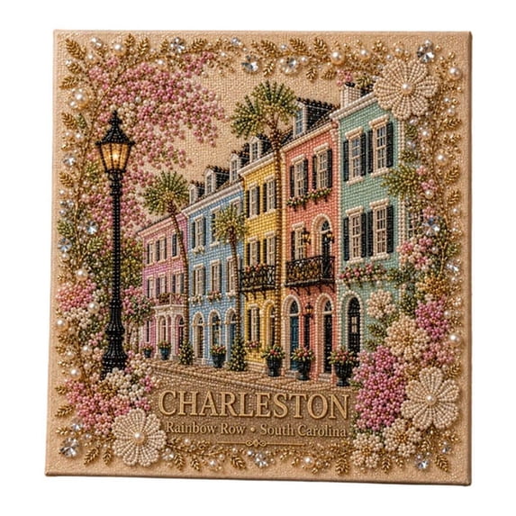 Timeless American Destinations Pearl Art Kit, Scenic Landscape Bead Painting Set for Adults, Travel‑Themed Home Wall Decor, Hobby Craft Gift