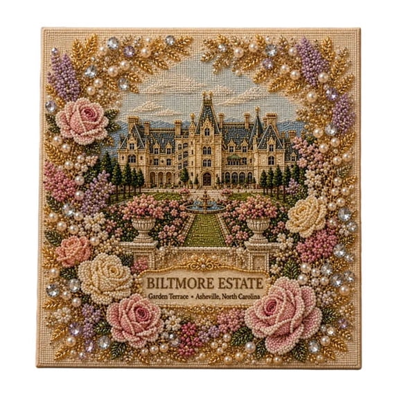 Timeless American Destinations Pearl Art Kit, Scenic Landscape Bead Painting Set for Adults, Travel‑Themed Home Wall Decor, Hobby Craft Gift