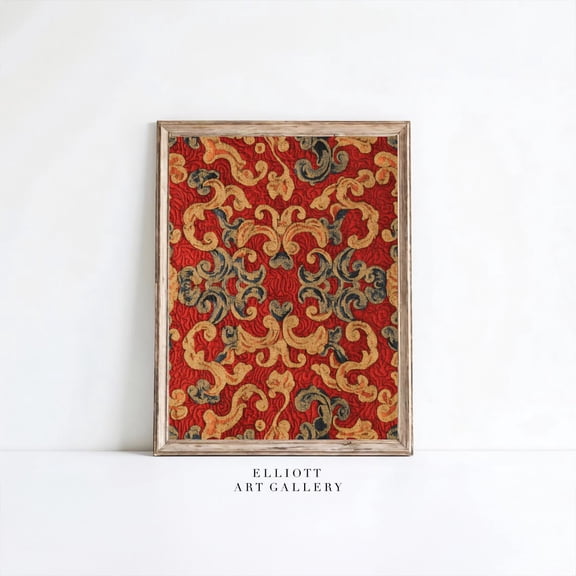 Timeless Autumn Textile Wall Art Print, Vintage Home Decor