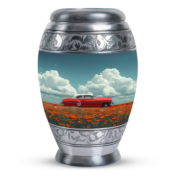 Timeless Beauty Amidst a Sea of Wildflowers - Ashes Urn Adult - Minimalist Solace - Sleek Urn for Modern Farewells - Chic Ashes Repository - 3 Inch, 1 Pc