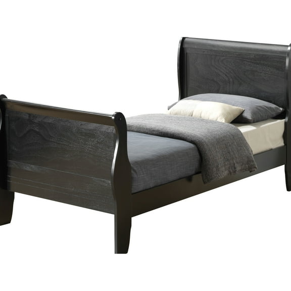 Timeless Black Twin Bed - 44"h X 41"w 87"d, Crafted From Materials, Fits Any Decor For Personalized Setup, Assembly Required Elegant Construction, Bedroom Style,