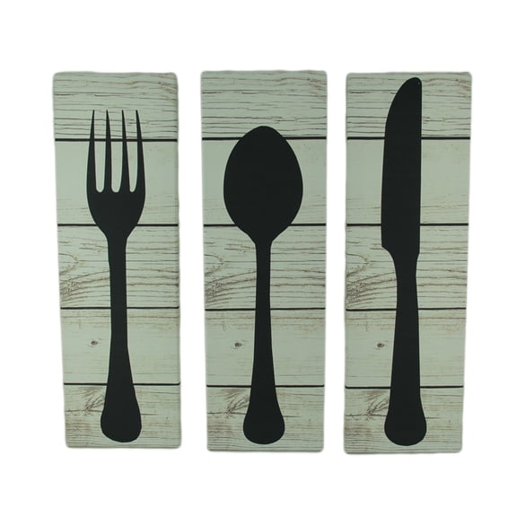 Timeless By Design Farmhouse Flatware 3 Piece Canvas Wall Print Set