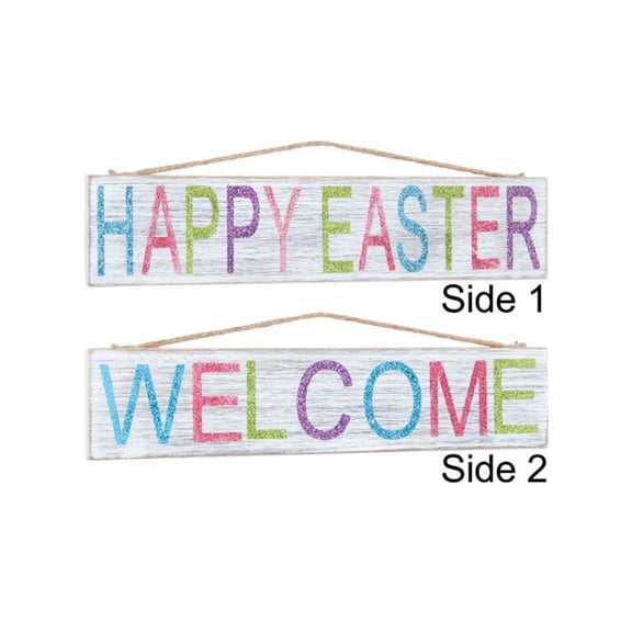 Timeless By Designs TBD Easter Decor - Welcome Happy Easter Reversible Two Side Sign