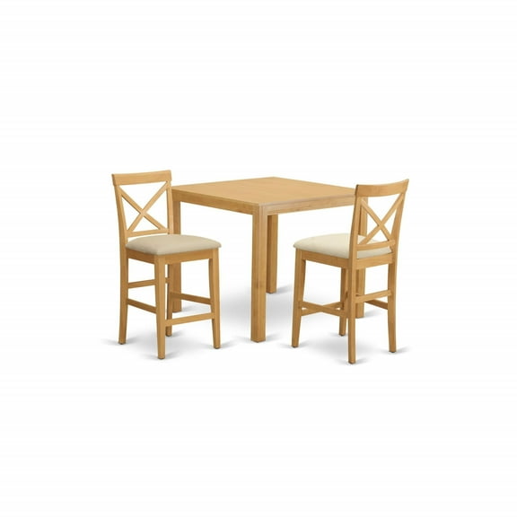 Timeless and Captivating 3-Piece Counter Height Table and Chairs Set for Elevated Aesthetics - Durable, Comfortable, and Perfect for Kitchen or Counter Height Areas