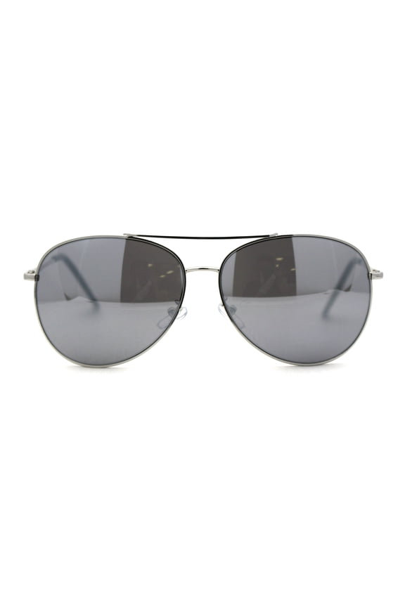 Timeless Classic Aviator Style Metal Rim Spring Hinge Sunglasses Silver Mirror