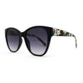 thumbnail image 1 of Timeless Classic Slick Oversize Cat Eye Mod Chic Plastic Sunglasses Black Flower Smoke, 1 of 4