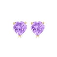 thumbnail image 1 of Timeless Classics Heart Shape Amethyst Stud Earrings in 14K Yellow Gold - 5MM, 1 of 5