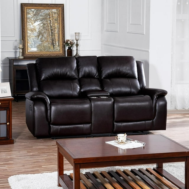 Timeless Comfort: Katie Leather Recliner - Manual Recliner Sofa Couch