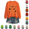 thumbnail image 1 of Timeless Comfort Women's Hoodless Sweatshirt for Autumn and Winter with Bat Leisure and Halloween Ready Orange1 M, 1 of 3