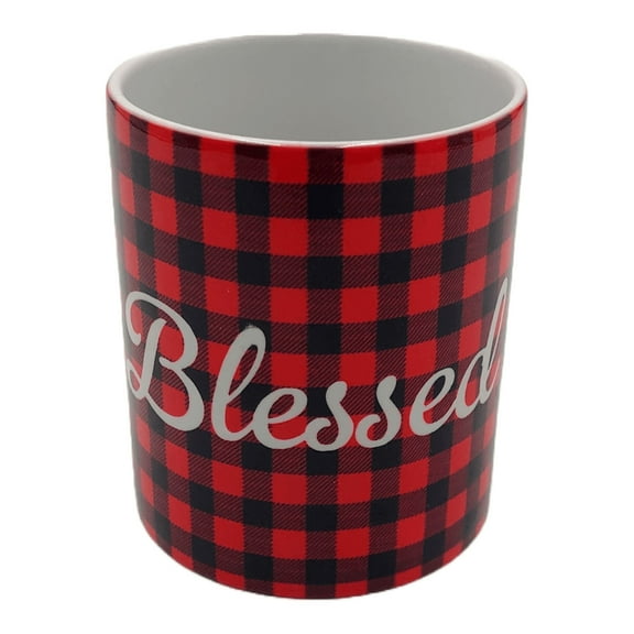 Timeless Desserts Blessed Mug, 12 oz., Red, Black, Ceramic, Christmas, Religious
