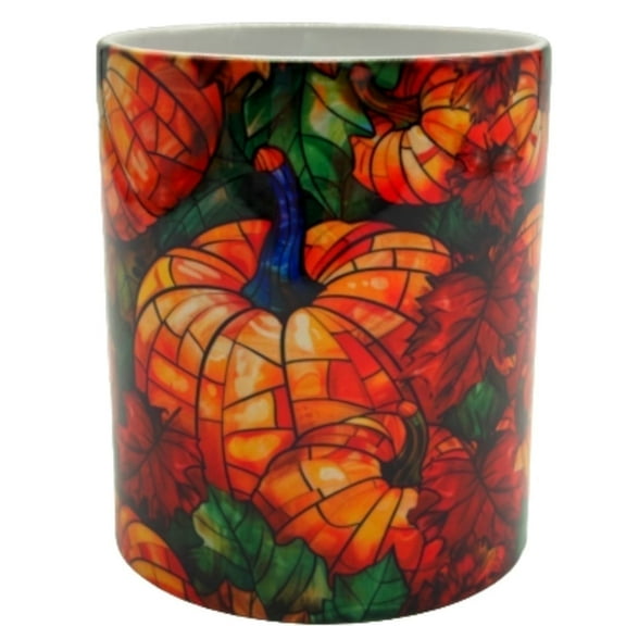 Timeless Desserts Orange Thanksgiving Mug, Fall Pumpkin Patch, 12 oz., Ceramic,