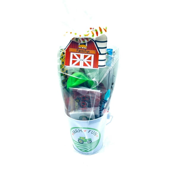 Timeless Desserts Farm Fun Gift Basket, Birthday, Party Favor, Stickers, Cow, Pig, Animals
