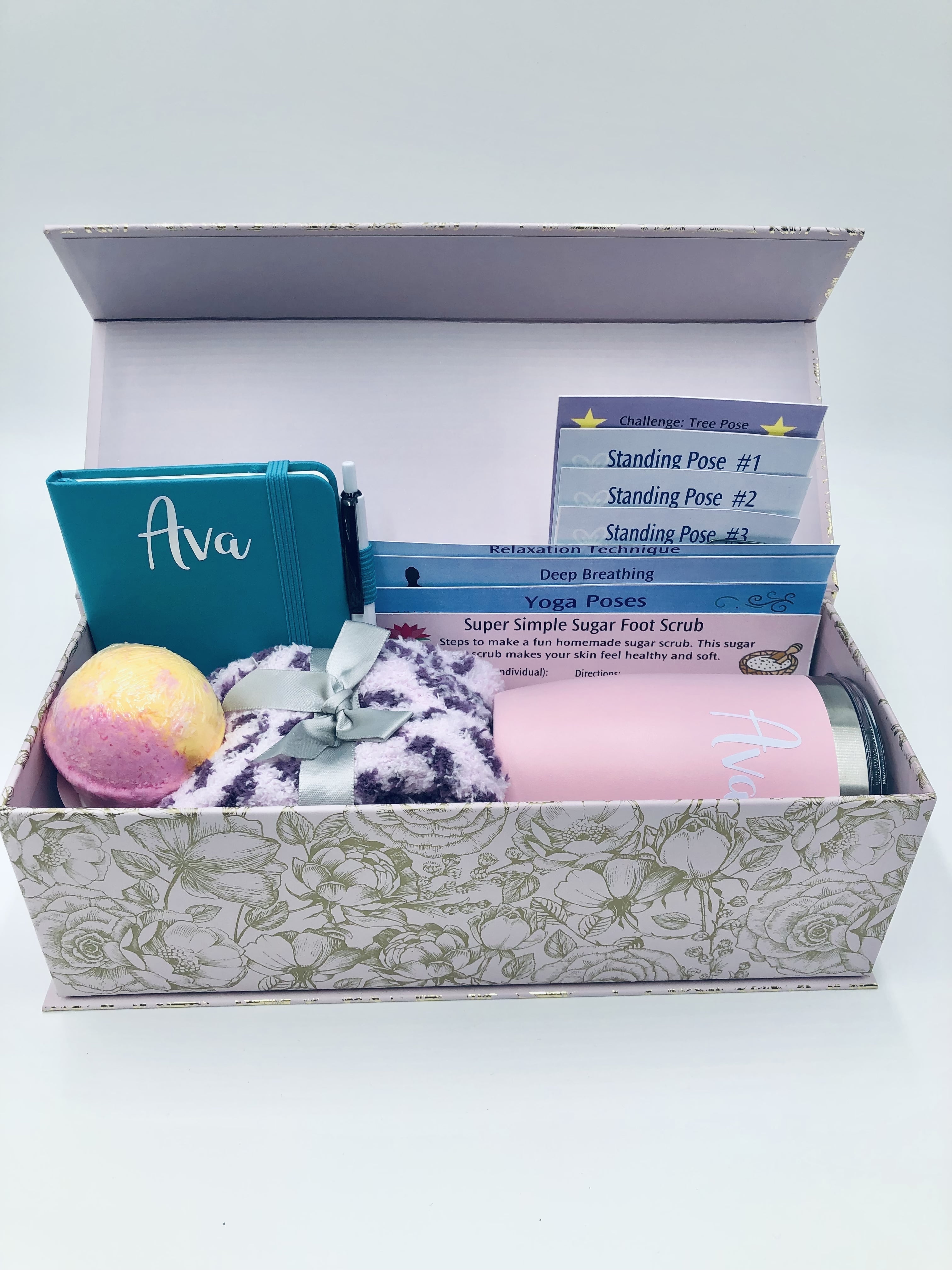 Timeless Desserts Yoga Gift Basket for Kids, Pink, Yoga Theme, Birthday, Health & Wellness