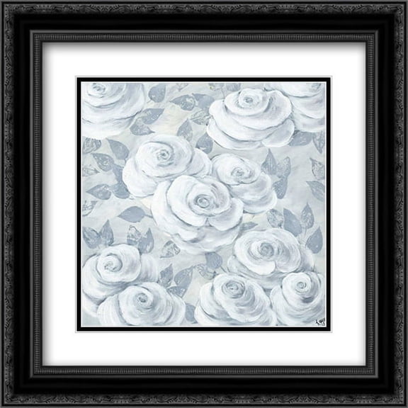 Timeless Elegance 2x Matted 20x20 Black Ornate Framed Art Print by May