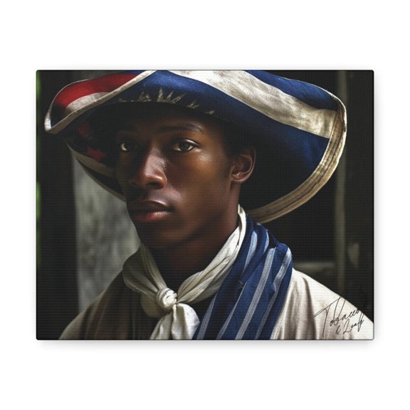 "Timeless Elegance: African American Man with Hat" - Canvas Gallery Wrap