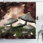 Timeless Elegance: Fungi-Inspired Shower Curtain Set for a Classic Bathroom