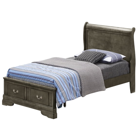 Timeless Elegant King Bed In Gray With Hidden Storage Function - 33"h X 79"w 89"d For Easy Bedroom Decoration Shade Stylish