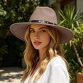 thumbnail image 1 of Timeless Fedora Hat For And – Wide Brim Jazz Style With Ethnic Design Flat Unisex Fashion Headwear, OTHER, 1 of 5