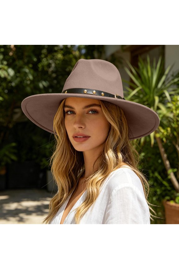 Timeless Fedora Hat For Everyday Leisure – Wide Brim Jazz Style With Ethnic Design Flat Unisex Fashion Headwear Cowboy Hat, OTHER
