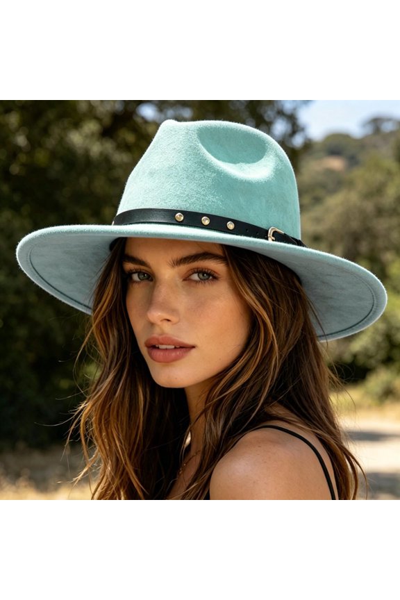 Timeless Fedora Hat for and Wide Brim Jazz Style with Ethnic Design Flat Unisex Fashion Headwear