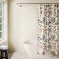 thumbnail image 1 of Timeless Floral Patterned Shower Curtain by Comfort Canopy, 72" x 72", Navy, 1 of 6